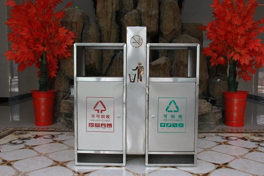 不銹鋼兩分類(lèi)戶(hù)外果皮箱公共垃圾桶廠家直銷(xiāo)支持定制