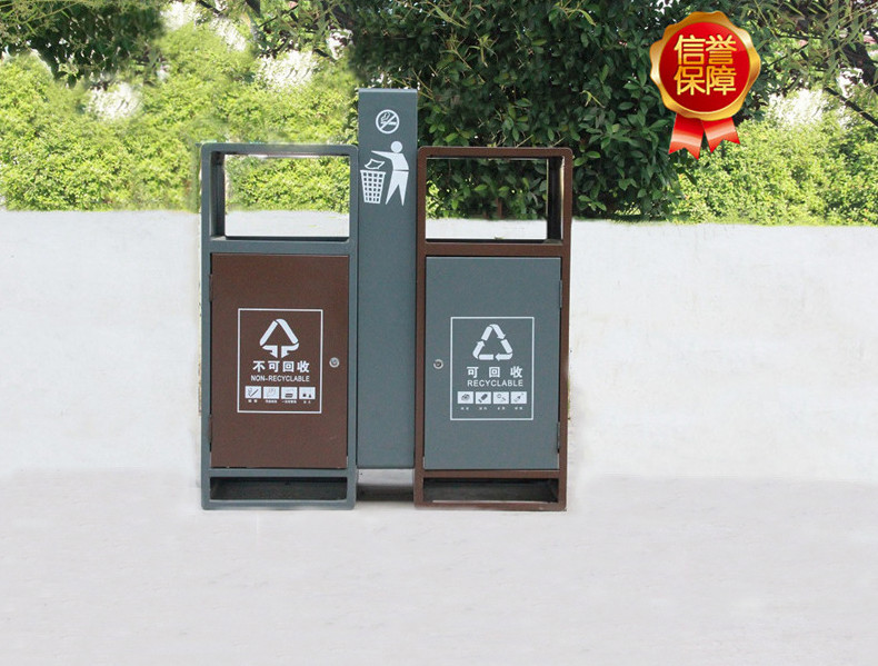 鍍鋅板兩分類(lèi)垃圾桶/戶(hù)外環(huán)保果皮箱（量大從優(yōu)廠家直銷(xiāo)支持定制）