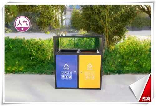 戶(hù)外鍍鋅兩分類(lèi)環(huán)保果皮箱實(shí)用美觀(guān)輕松垃圾分類(lèi)
